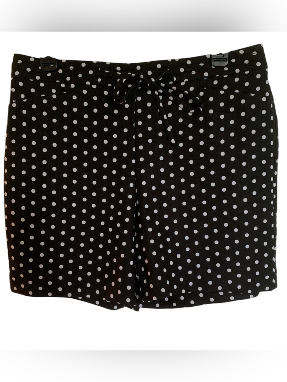 INC International Concepts shorts Medium White Black polka dot pull on gathered!